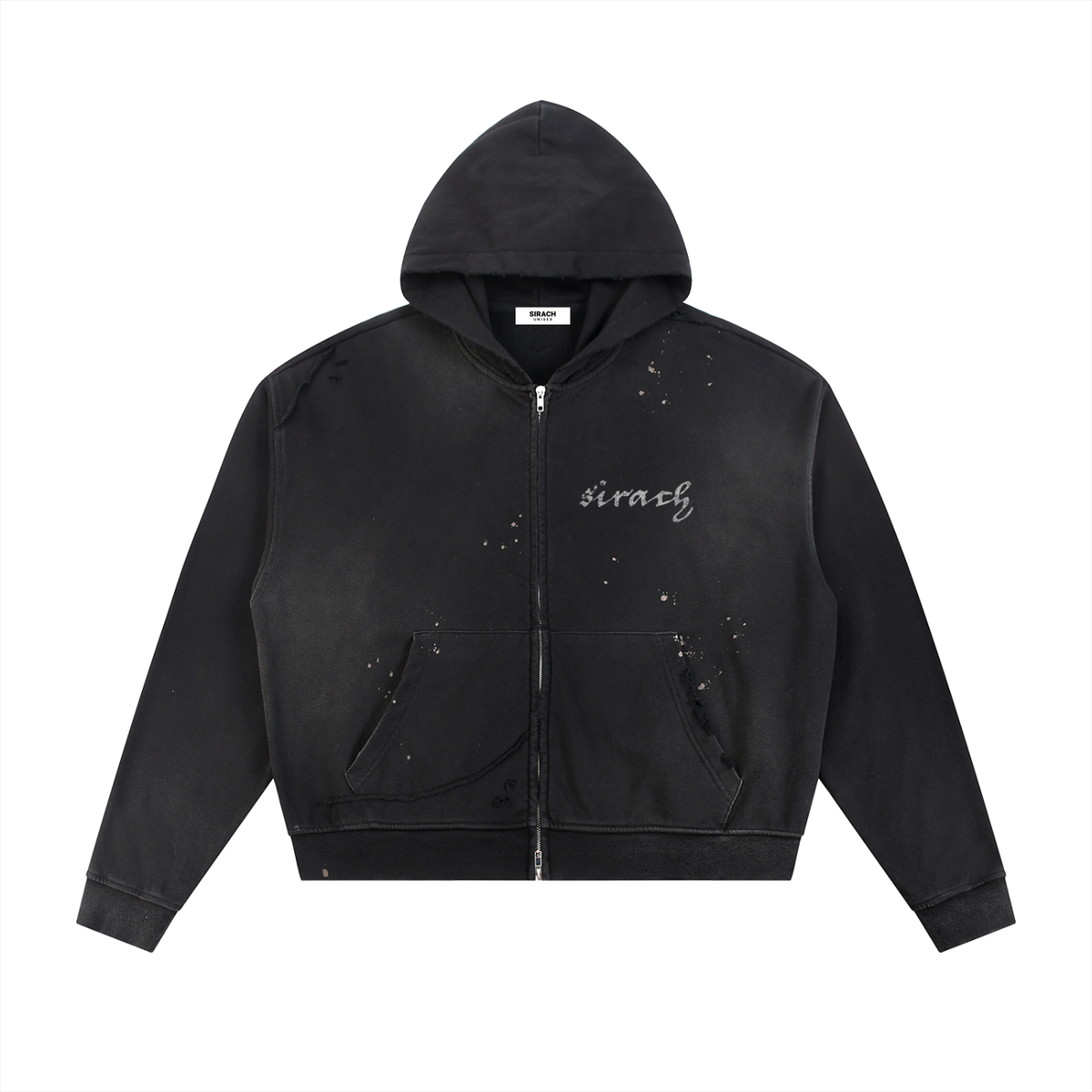 hoodie,clothing,fall,cropped,cotton,distressed,zipper,black